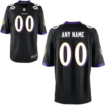 Custom Nfl Jersey, Youth Black Baltimore Ravens Game Custom Jersey