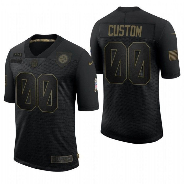 Custom Nfl Jersey, Men's Pittsburgh Steelers Custom Black 2020 Salute To Service Limited Jersey