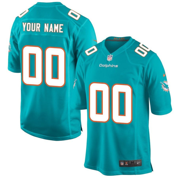 Custom Nfl Jersey, Miami Dolphins Home Game Jersey - Custom - Youth Jersey