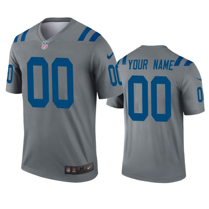 Custom Nfl Jersey, Indianapolis Colts Custom Gray Inverted Legend Jersey