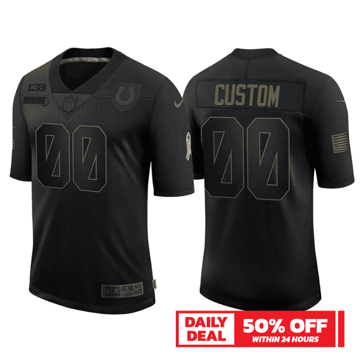 Custom Nfl Jersey, Men's Custom Indianapolis Colts Salute To Service Limited Jersey - Black