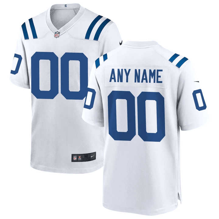 Custom Nfl Jersey, Men's White Indianapolis Colts Custom Game Jersey
