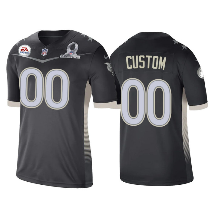 Custom Nfl Jersey, Men's Tennessee Titans Custom Anthracite 2021 AFC Pro Bowl Game Jersey