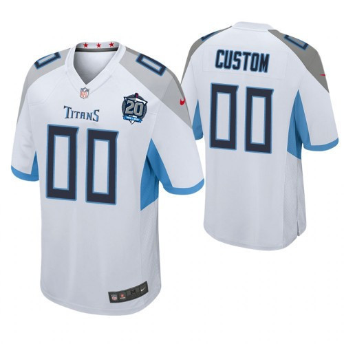 Custom Nfl Jersey, Tennessee Titans White 20th Anniversary Game Customized Jersey