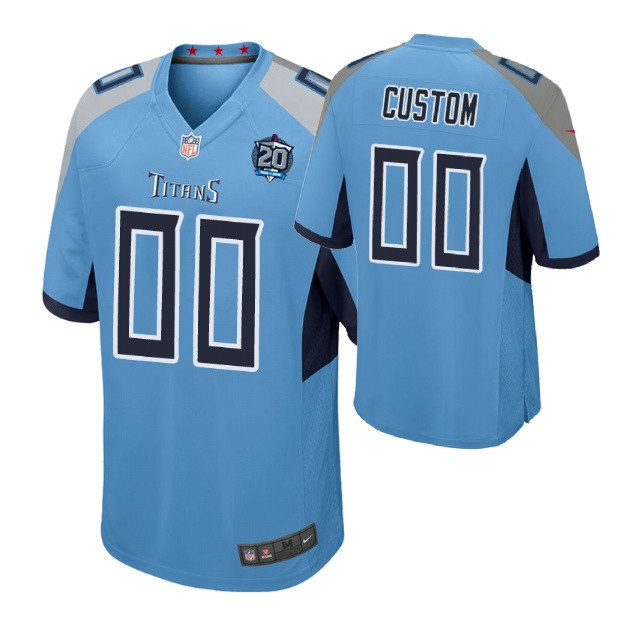 Custom Nfl Jersey, Youth - Tennessee Titans #00 Custom Light Blue Game Jersey
