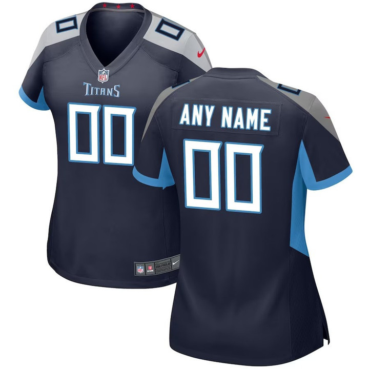 Custom Nfl Jersey, Women's Navy Tennessee Titans Custom Home Game Jersey