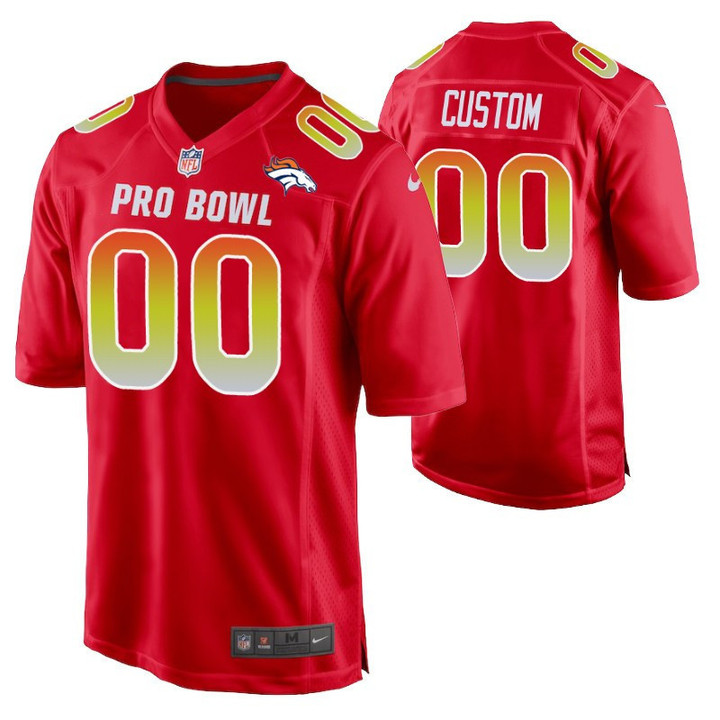 Custom Nfl Jersey, Men's AFC Denver Broncos Custom 2019 Pro Bowl Game Jersey - Red