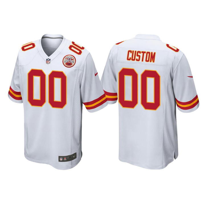 Custom Nfl Jersey, Men's Kansas City Chiefs #00 Custom White Game Jersey