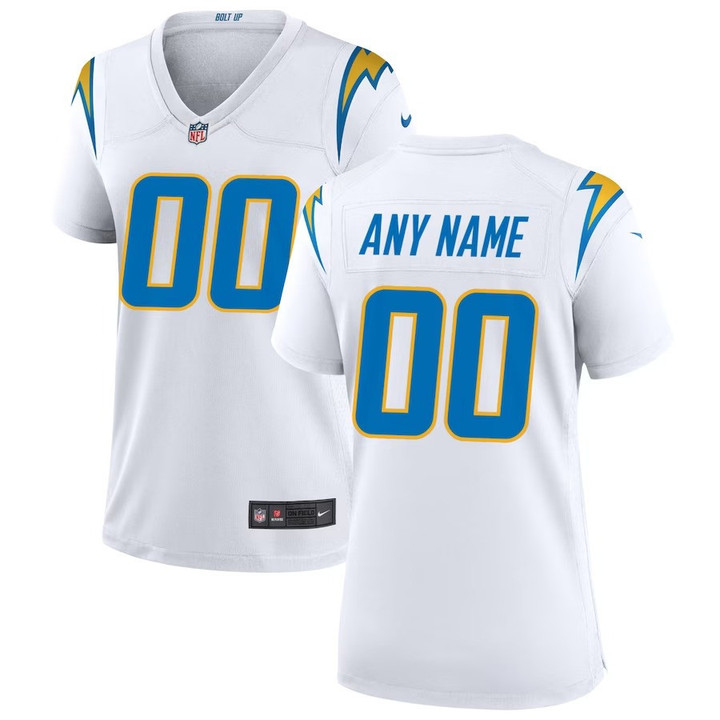 Custom Nfl Jersey, Women's Los Angeles Chargers Home White Custom Game Jersey