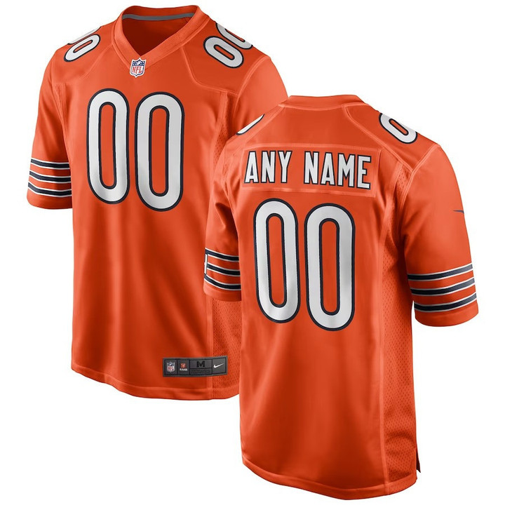 Custom Nfl Jersey, Men's Chicago Bears Alternate Custom Game Jersey - Orange