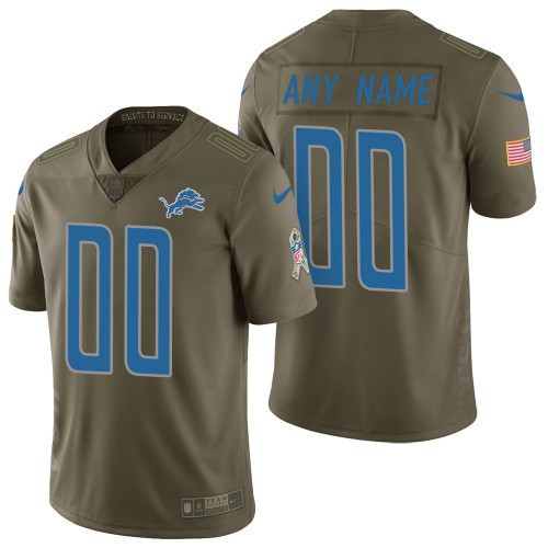 Custom Nfl Jersey, Youth Detroit Lions Olive 2017 Salute to Service Game Customized Jersey