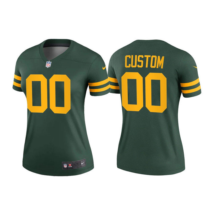 Custom Nfl Jersey, Women's Custom Green Bay Packers 2021 Throwback Legend Jersey - Green