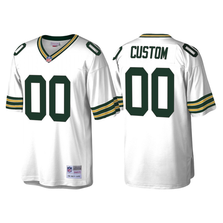 Custom Nfl Jersey, Men's Green Bay Packers #00 Custom 1996 Legacy Replica Throwback Jersey - White