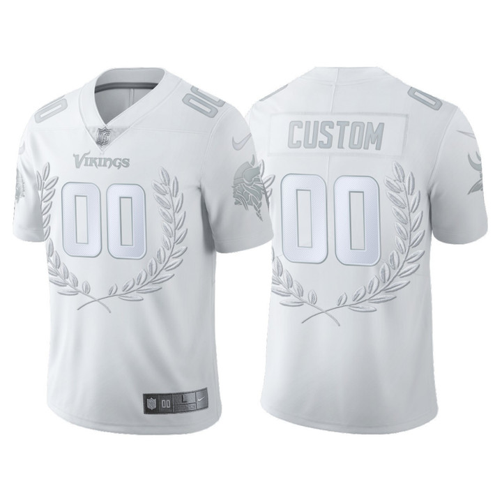 Custom Nfl Jersey, Minnesota Vikings Custom White MVP Platinum Limited Jersey