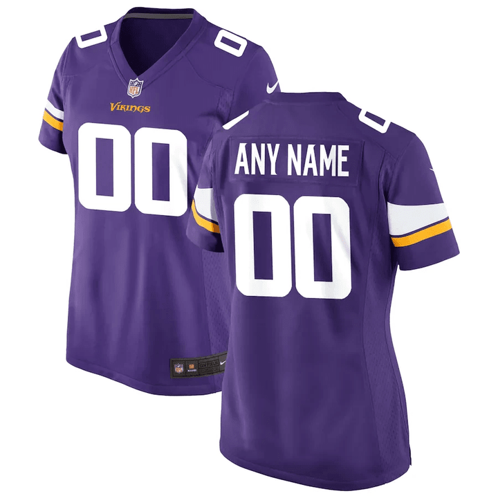 Custom Nfl Jersey, Women's Minnesota Vikings Home Custom Game Jersey - Purple