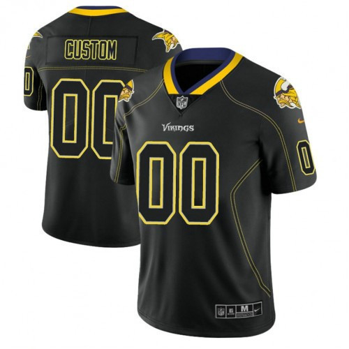 Custom Nfl Jersey, Youth Minnesota Vikings 2018 Lights Out Color Rush Limited Black Customized Jersey