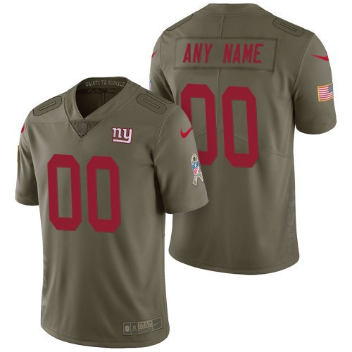 Custom Nfl Jersey, Men's New York Giants Olive 2017 Salute to Service Limited Customized Jersey