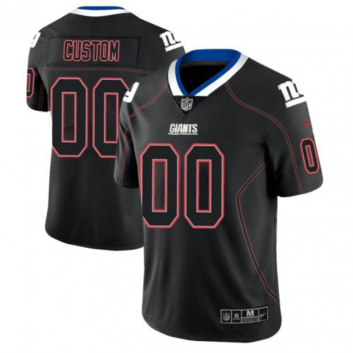 Custom Nfl Jersey, Youth New York Giants 2018 Lights Out Color Rush Limited Black Customized Jersey