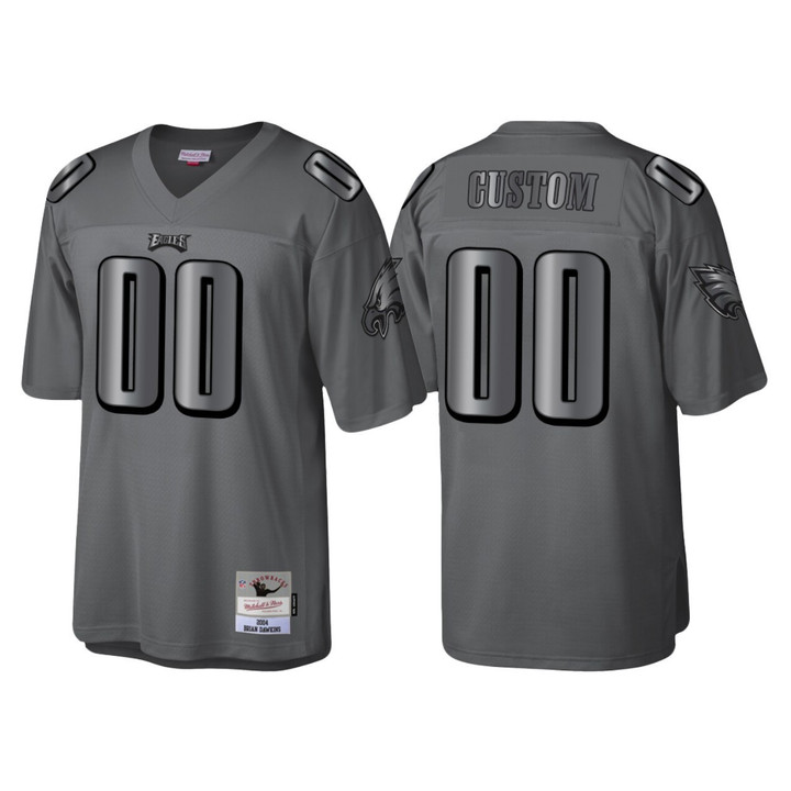 Custom Nfl Jersey, Youth Philadelphia Eagles #00 Custom Charcoal Throwback Retired Player Metal Legacy Jersey