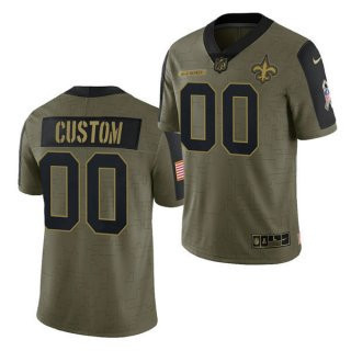 Custom Nfl Jersey, Men's Olive New Orleans Saints ACTIVE PLAYER Custom 2021 Salute To Service Limited Stitched Jersey