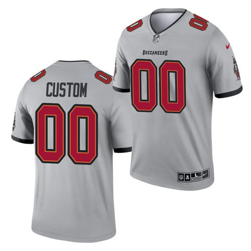 Custom Nfl Jersey, Men's Tampa Bay Buccaneers ACTIVE PLAYER Custom Gray 2021 Inverted Legend Stitched Jersey