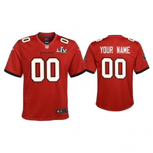 Custom Nfl Jersey, Custom Youth 2021 Tampa Bay Buccaneers #00 Red Super Bowl LIV Red Game Jersey