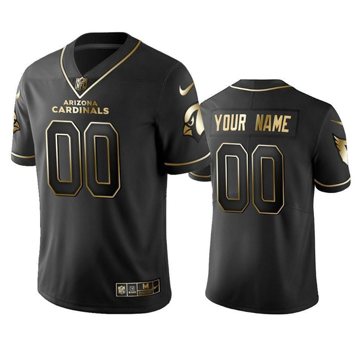 Custom Nfl Jersey, 2019 Arizona Cardinals Custom Black Golden Edition Vapor Untouchable Limited Jersey - Men's