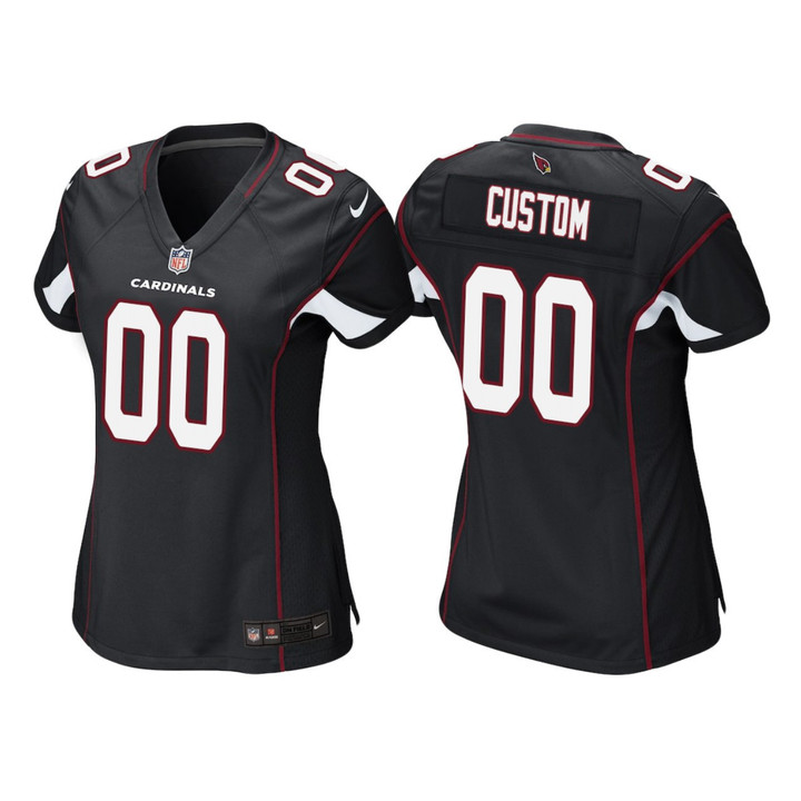 Custom Nfl Jersey, Women's Custom Arizona Cardinals Alternate Game Jersey - Black