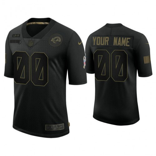 Custom Nfl Jersey, Custom Los Angeles Rams #00 Black 2020 Salute to Service Limited Jersey