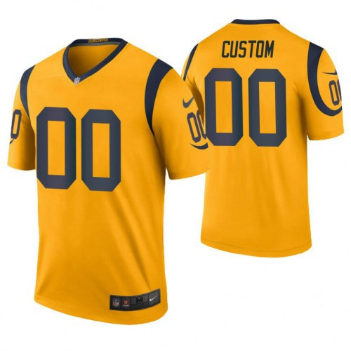 Custom Nfl Jersey, Los Angeles Rams Gold Color Rush Legend Customized Jersey