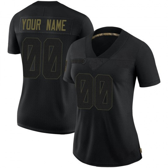 Custom Nfl Jersey, Custom Los Angeles Rams Women's Limited Custom 2020 Salute To Service Jersey - Black