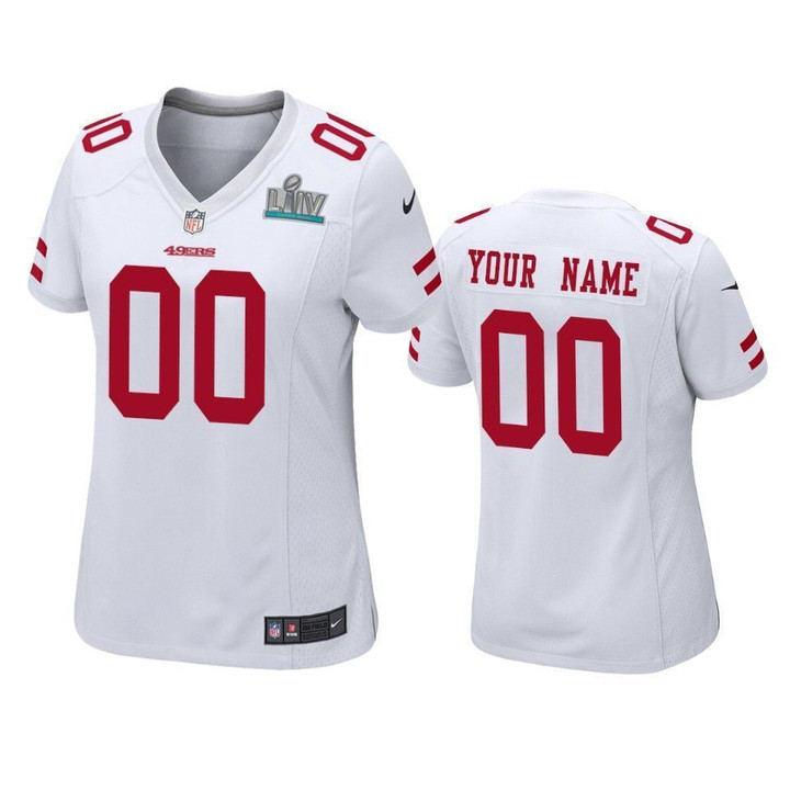 Custom Nfl Jersey, Women's San Francisco 49ers Custom White Super Bowl LIV Game Jersey