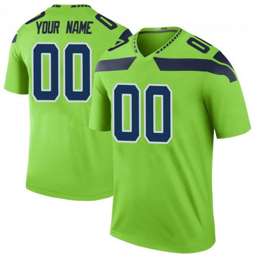 Custom Nfl Jersey, Custom Youth Seattle Seahawks Color Rush Neon Jersey - Legend Green