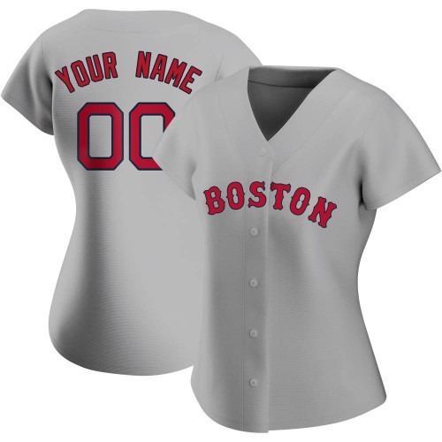 Custom Boston Red Sox Women's Road Jersey - Gray