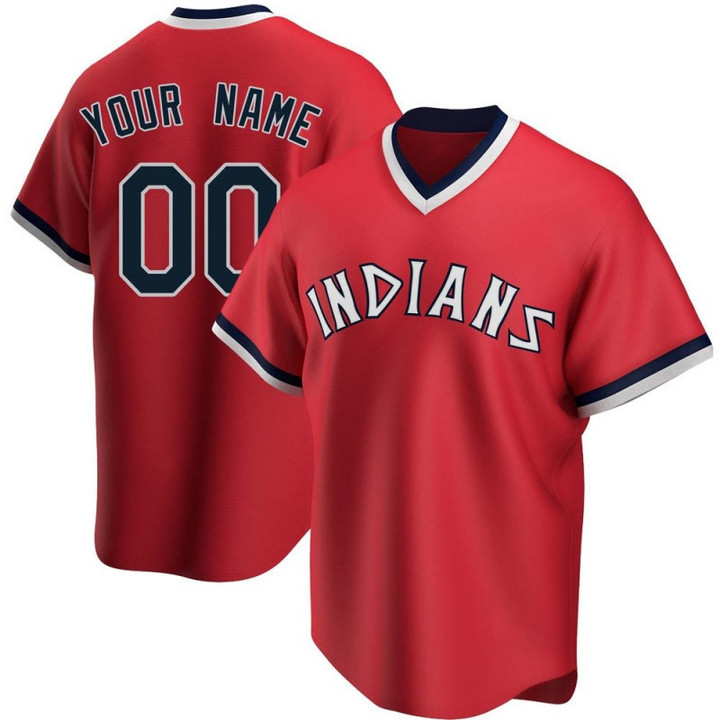 Replica Custom Youth Cleveland Guardians Red Road Cooperstown Collection Jersey