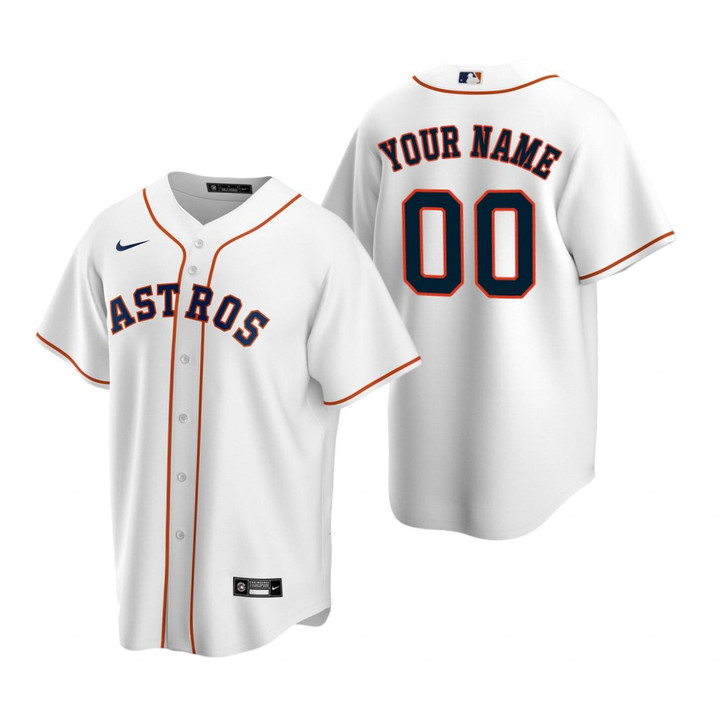 Men's Houston Astros Custom White Stitched MLB Flex Base Golden Edition Jersey