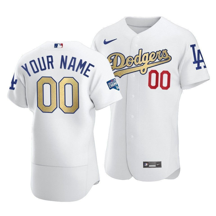 Dodger Jersey Custom, Los Angeles Dodgers Custom Your Name #00 2021 Gold Program Jersey