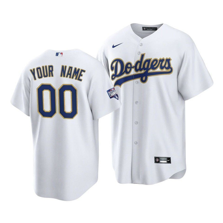 Dodger Jersey Custom, Los Angeles Dodgers Custom #00 2021 Gold Program Jersey