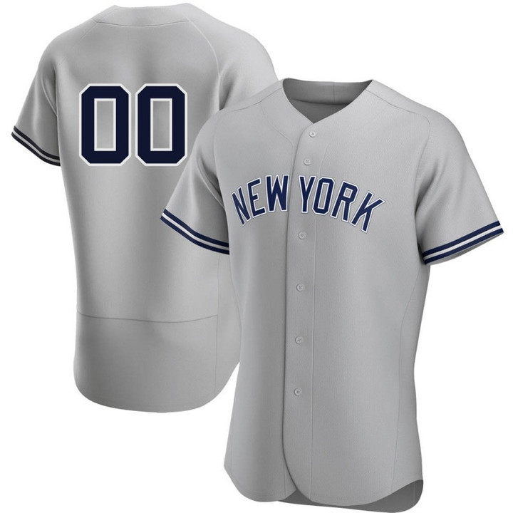Customized Yankees Jersey, Custom Men'S New York Yankees Road Jersey - Gray