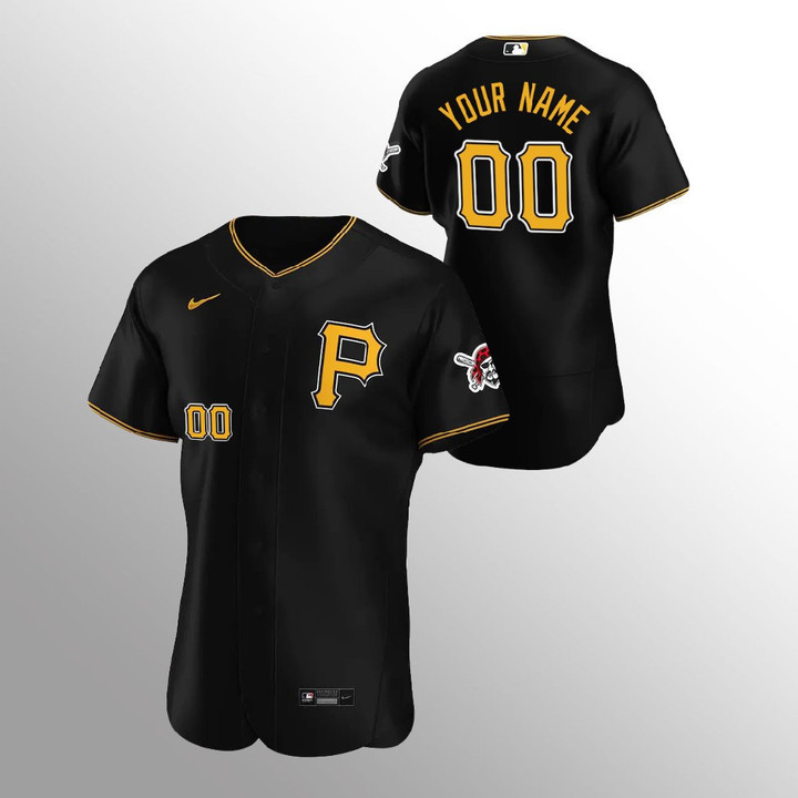 Men's Pittsburgh Pirates Custom Black Alternate Jersey