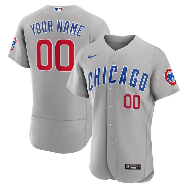 Men's Chicago Cubs Custom #00 Alternate Gray Jersey, MLB Jersey