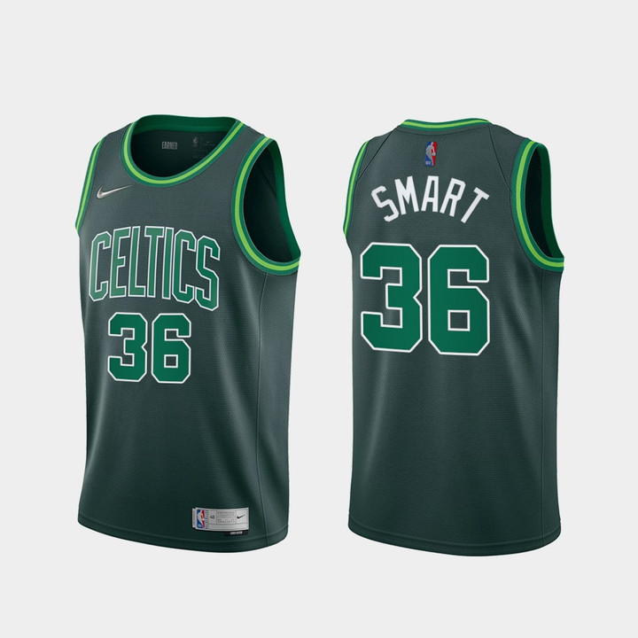 2020-21 New Original Heat Pressed Basketball Men's Jersey Boston Celtics #36 Marcus Smart Retro Earned Edition Swingman Jerseys Customize Dri-Fit
