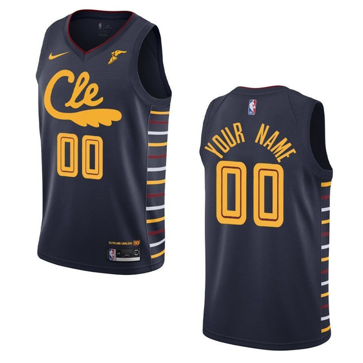 2019-20 Men's Cleveland Cavaliers #00 Custom City Swingman Jersey - Navy