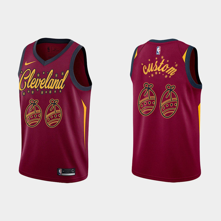 Cleveland Cavaliers Custom No.00 Santa Clause Jersey Red Christmas Gift for men