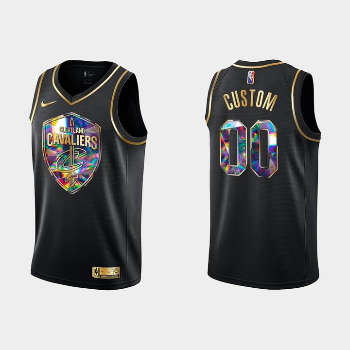 Cleveland Cavaliers #00 Custom 2021-22 Golden Edition 75th Anniversary Black Jersey