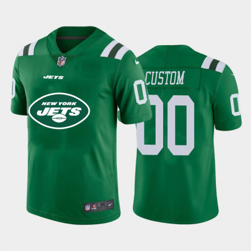 Custom Nfl Jersey, Men's New York Jets Customized Black 2020 Team Big Logo Stitched Limited Jersey