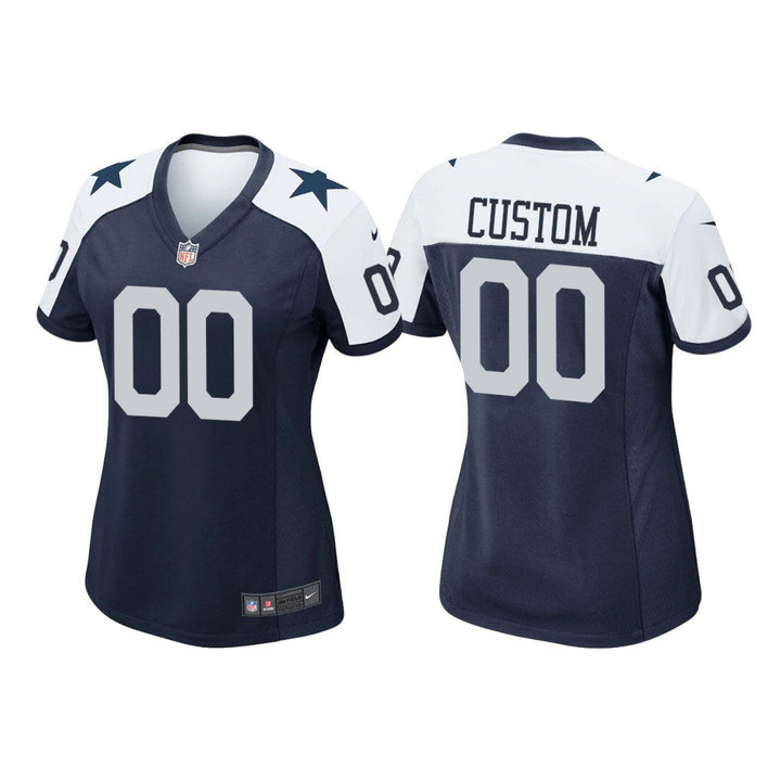 Custom Nfl Jersey, Women's Custom Dallas Cowboys Navy Alternate Game Jersey