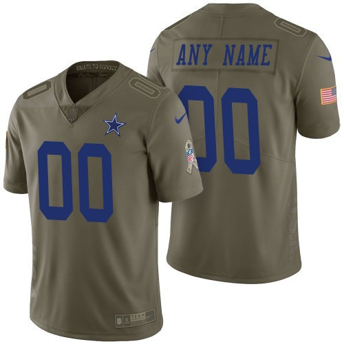 Custom Nfl Jersey, Men's Dallas Cowboys Olive 2017 Salute to Service Limited Customized Jersey