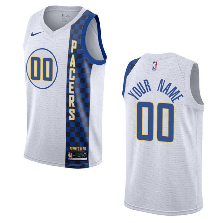 2019-20 Youth's Indiana Pacers #00 Custom City Swingman Jersey - White , Basketball Jersey