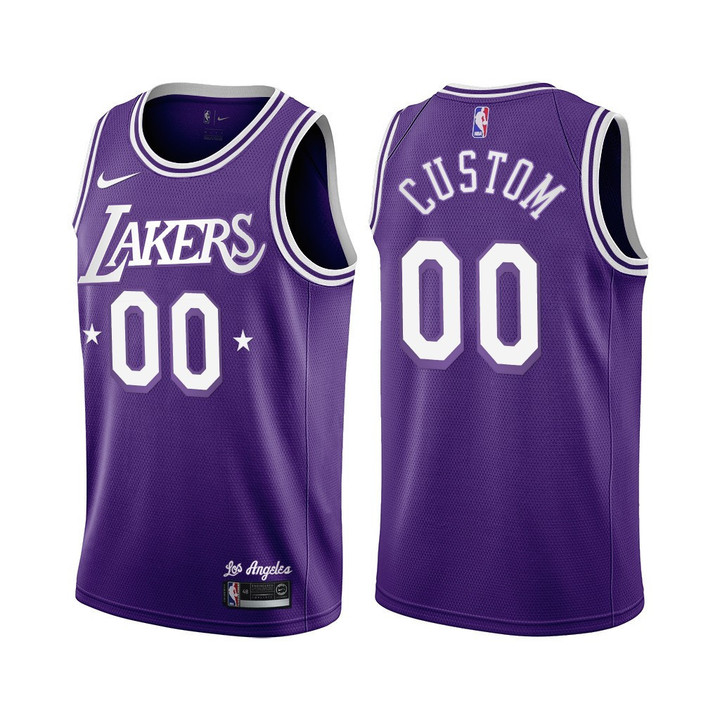 Customize Lakers Jersey, Los Angeles Lakers Custom 2021-22 City Edition Purple Jersey Throwback 60s